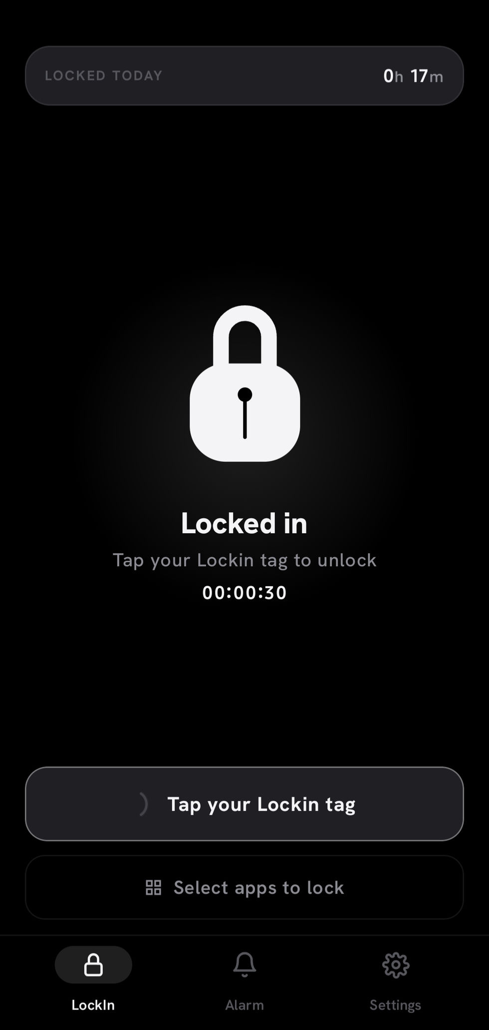 The Lockin app, locked in